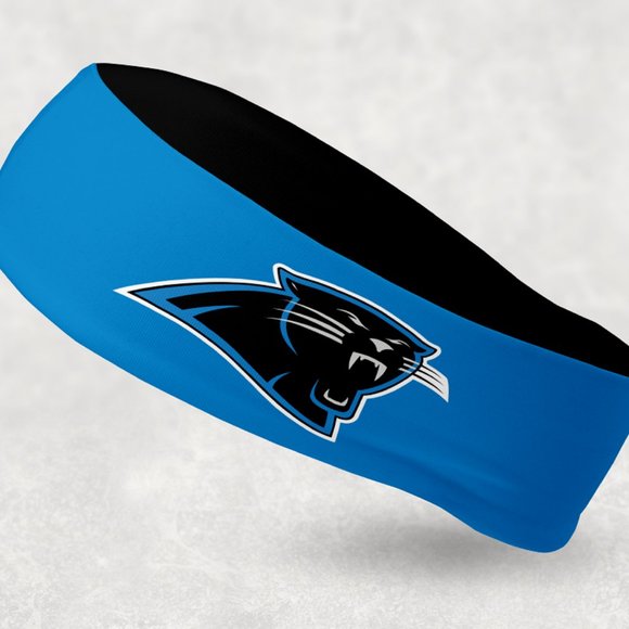 2 Pack - NEW - Reversible Carolina Panthers Headband - Picture 1 of 2
